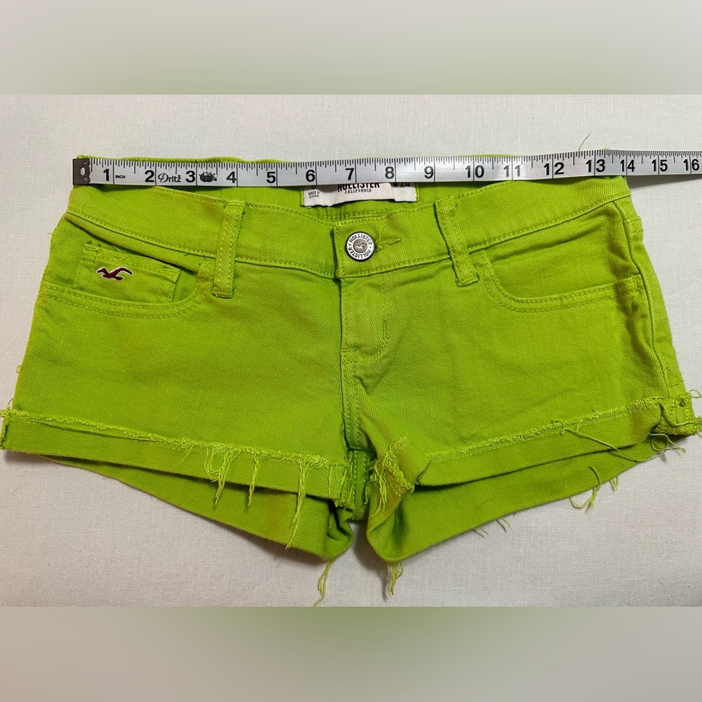 Vintage y2k lime green denim Hollister shorts-0 - Picture 3 of 3